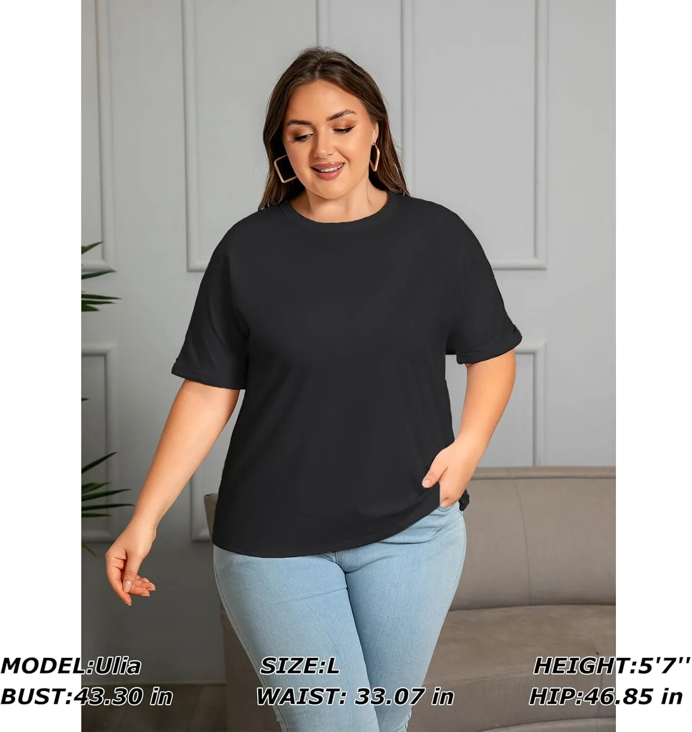 2 Pack Women's Oversized T Shirts 100% Cotton Short Sleeve Crewneck Summer Tops Casual Loose Basic Tee Shirts