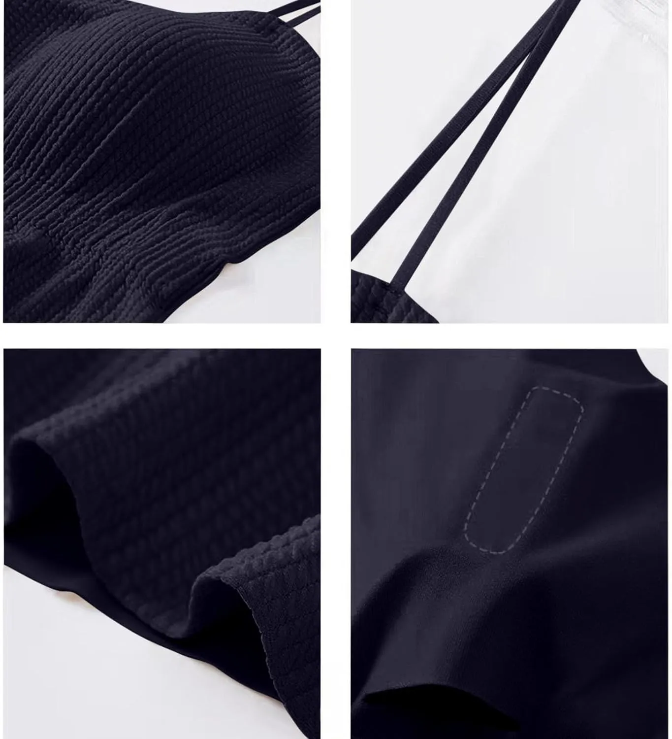 2025 Hot New Shirred Crop Cami Tops for Women Spaghetti Strap Built in Bra Camisoles Summer Sleeveless Slim Rave Tees