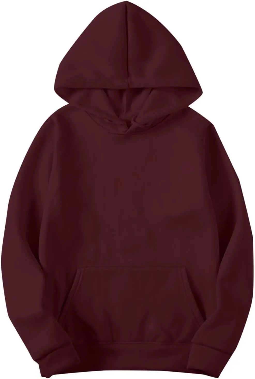 2PC Fleece Pullover Hoodie Soft Warm Sweatshirt Kangaroo Pocket Solid Casual Long Sleeve Fall Winter Loungewear