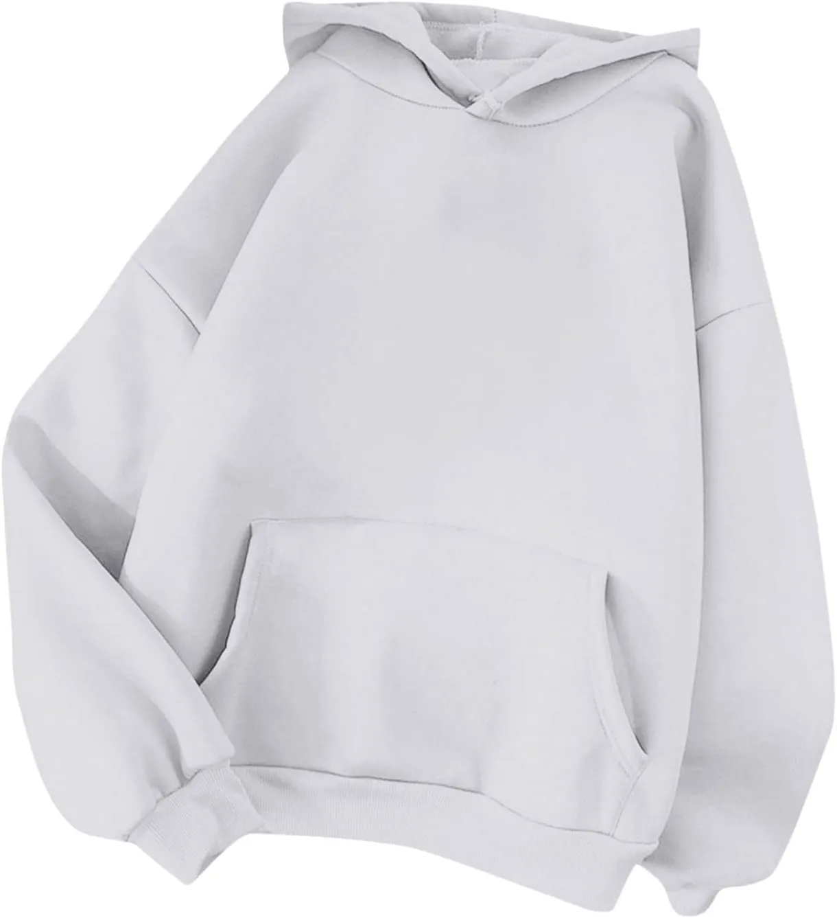 2PC Fleece Pullover Hoodie Soft Warm Sweatshirt Kangaroo Pocket Solid Casual Long Sleeve Fall Winter Loungewear