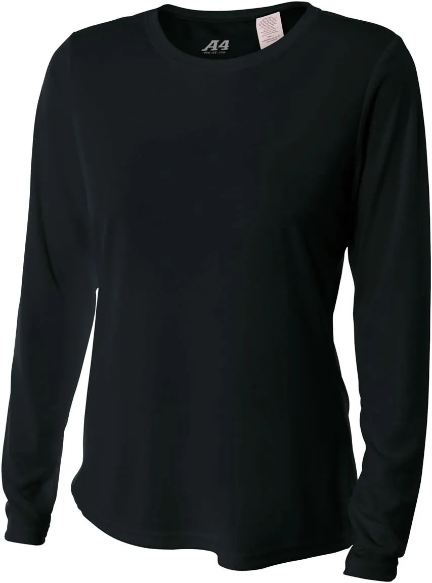 A4 Women’s Cooling Performance Crew Long Sleeve | Moisture-Wicking