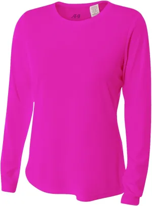A4 Women’s Cooling Performance Crew Long Sleeve | Moisture-Wicking