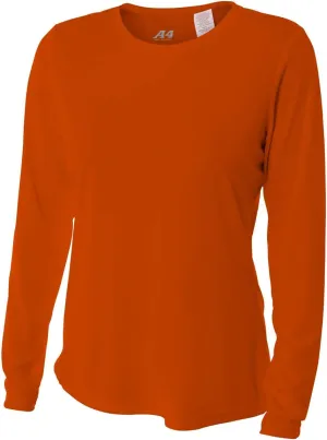 A4 Women’s Cooling Performance Crew Long Sleeve | Moisture-Wicking