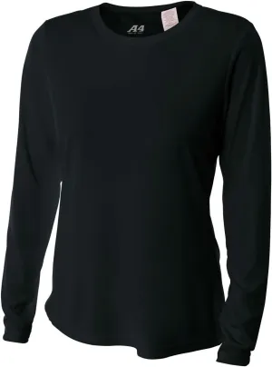 A4 Women’s Cooling Performance Crew Long Sleeve | Moisture-Wicking