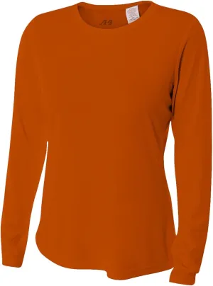 A4 Women’s Cooling Performance Crew Long Sleeve | Moisture-Wicking