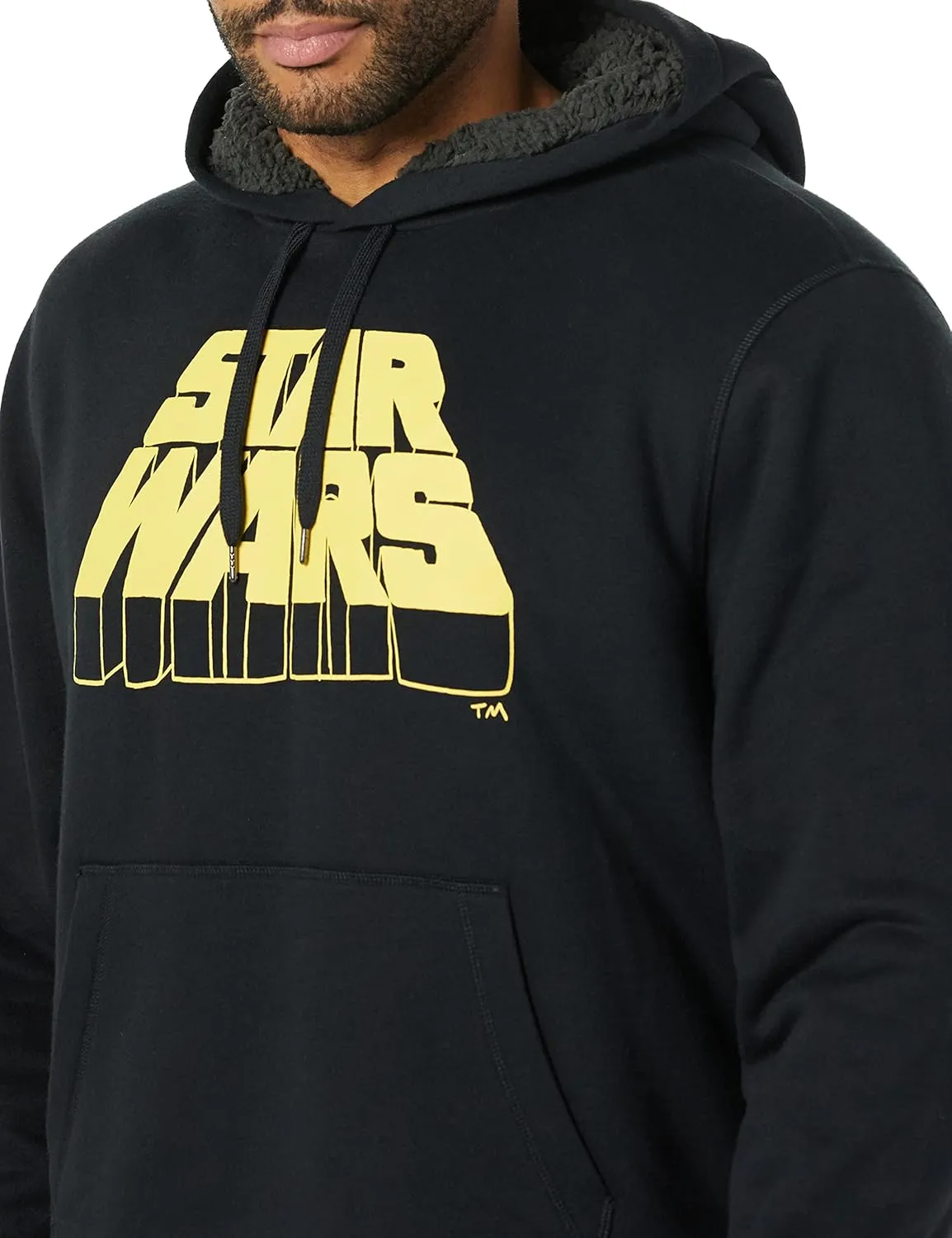 Amazon Essentials Disney | Marvel | Star Wars Men's Sherpa-Lined Pullover Hoodie Sweatshirt