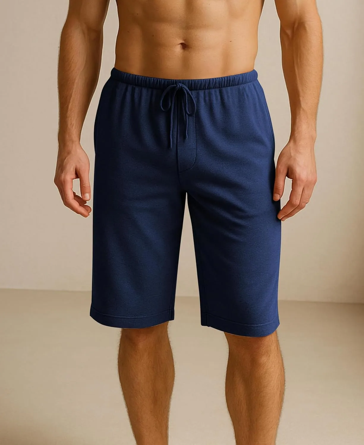 Andrew Scott Men's 3 Pack Soft & Light Cotton Drawstring Yoga Lounge & Sleep Jam Shorts/Jersey Shorts with Pockets