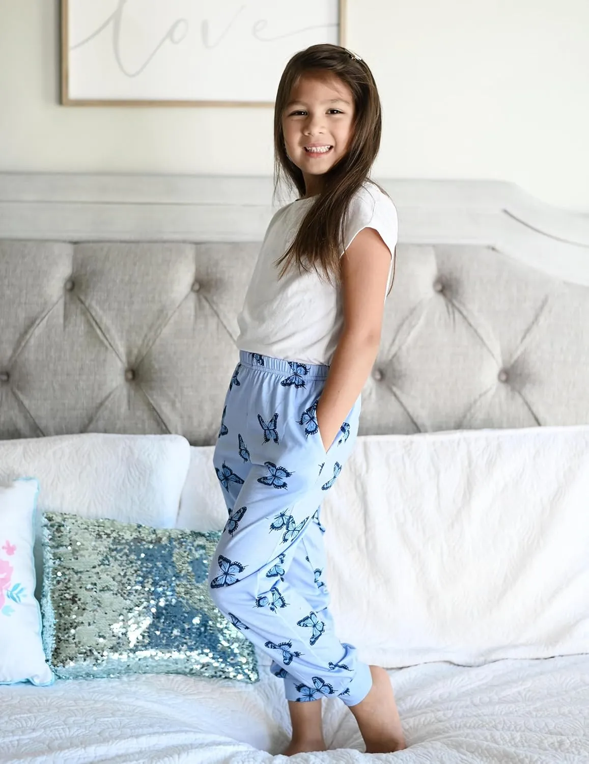 Arshiner Girls Pajama Pants Kids Plaid Pj Pants Comfy Lounge Sleepwear Bottoms with Pockets