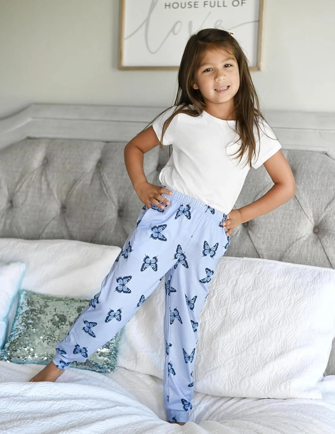 Arshiner Girls Pajama Pants Kids Plaid Pj Pants Comfy Lounge Sleepwear Bottoms with Pockets