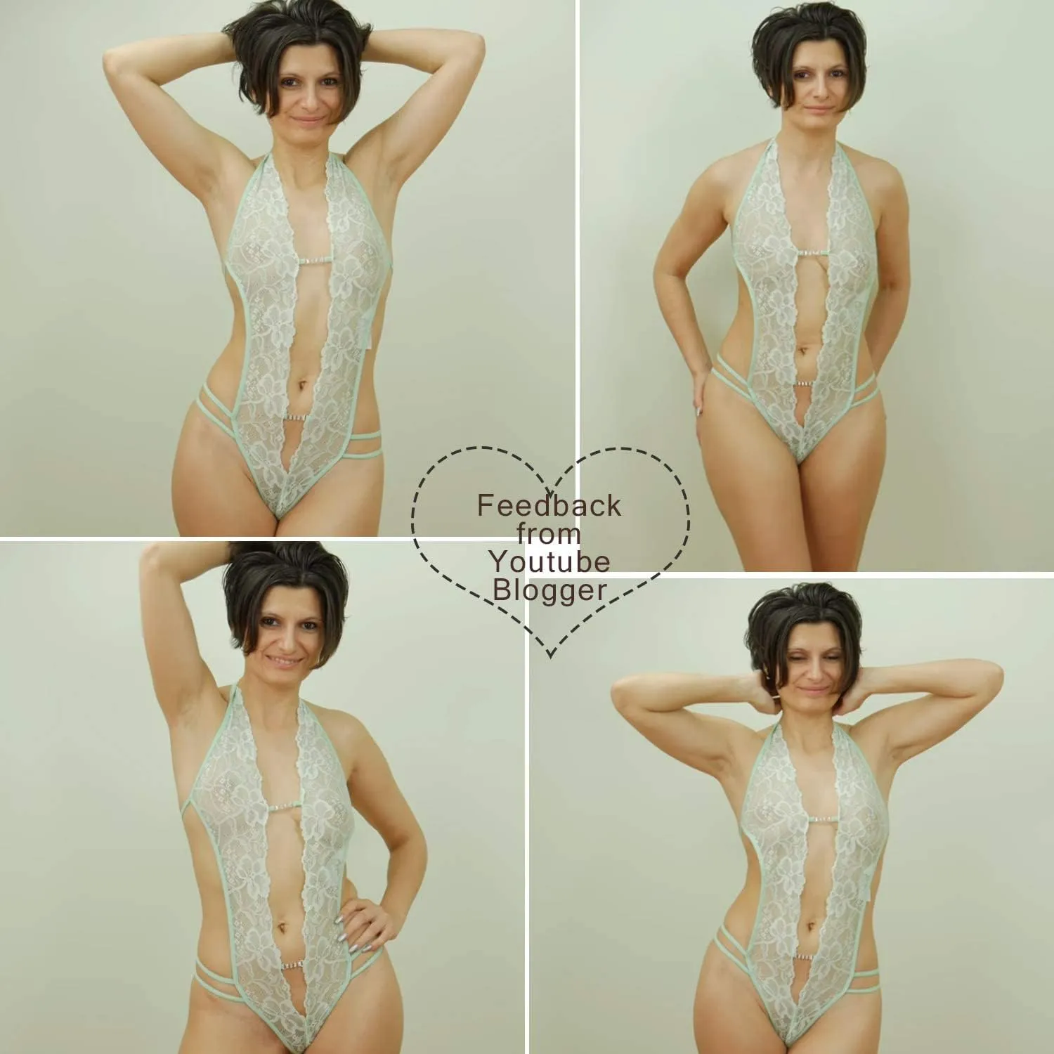 Avidlove Women One Piece Lingerie Sexy Lace Bodysuit Deep V Teddy Babydoll Nightgown XS-XXL