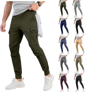 Baggy Cargo Pants Men Regular Fit Workout Pants Tactical Joggers Retro Sweatpants Casual Breathable Outdoor Trousers