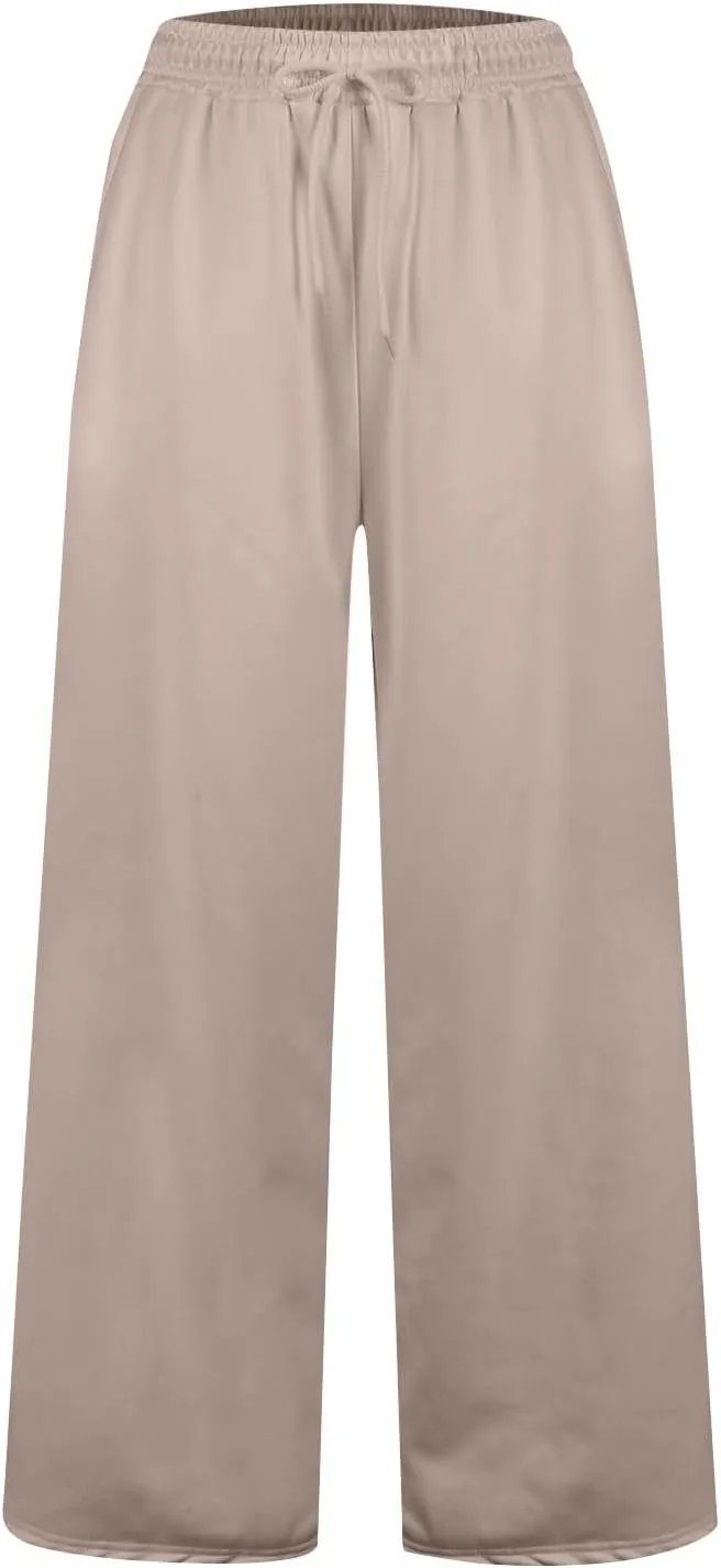 Baggy Sweatpants for Women Fleece Lined Joggers with Pockets Comfy Workout Elastic Waist Jogging Pants