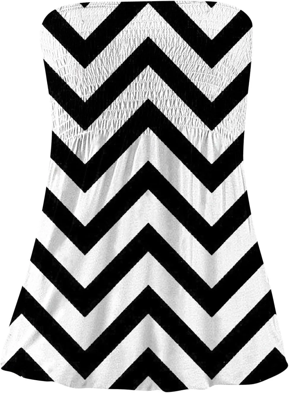 Bandeau Tops for Women Smocked Ruffled Sleeveless Bandeau Floral Print Strapless Tube Tops Business Casual Tanks