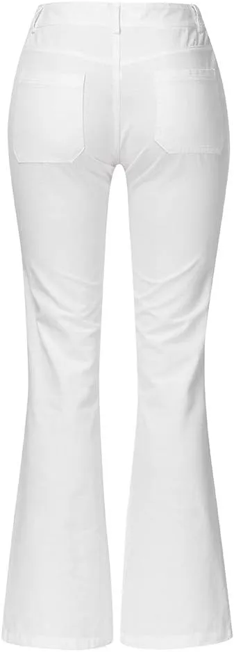 Bell Bottom Jeans for Women High Waisted Stretchy Petite to Plus Size Flare Jeans Washed Denim Ripped Bootcot Jeans