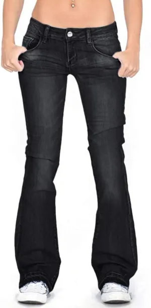 Bell Bottom Jeans for Women High Waisted Stretchy Petite to Plus Size Flare Jeans Washed Denim Ripped Bootcot Jeans