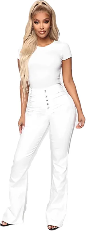 Bell Bottom Jeans for Women High Waisted Stretchy Petite to Plus Size Flare Jeans Washed Denim Ripped Bootcot Jeans