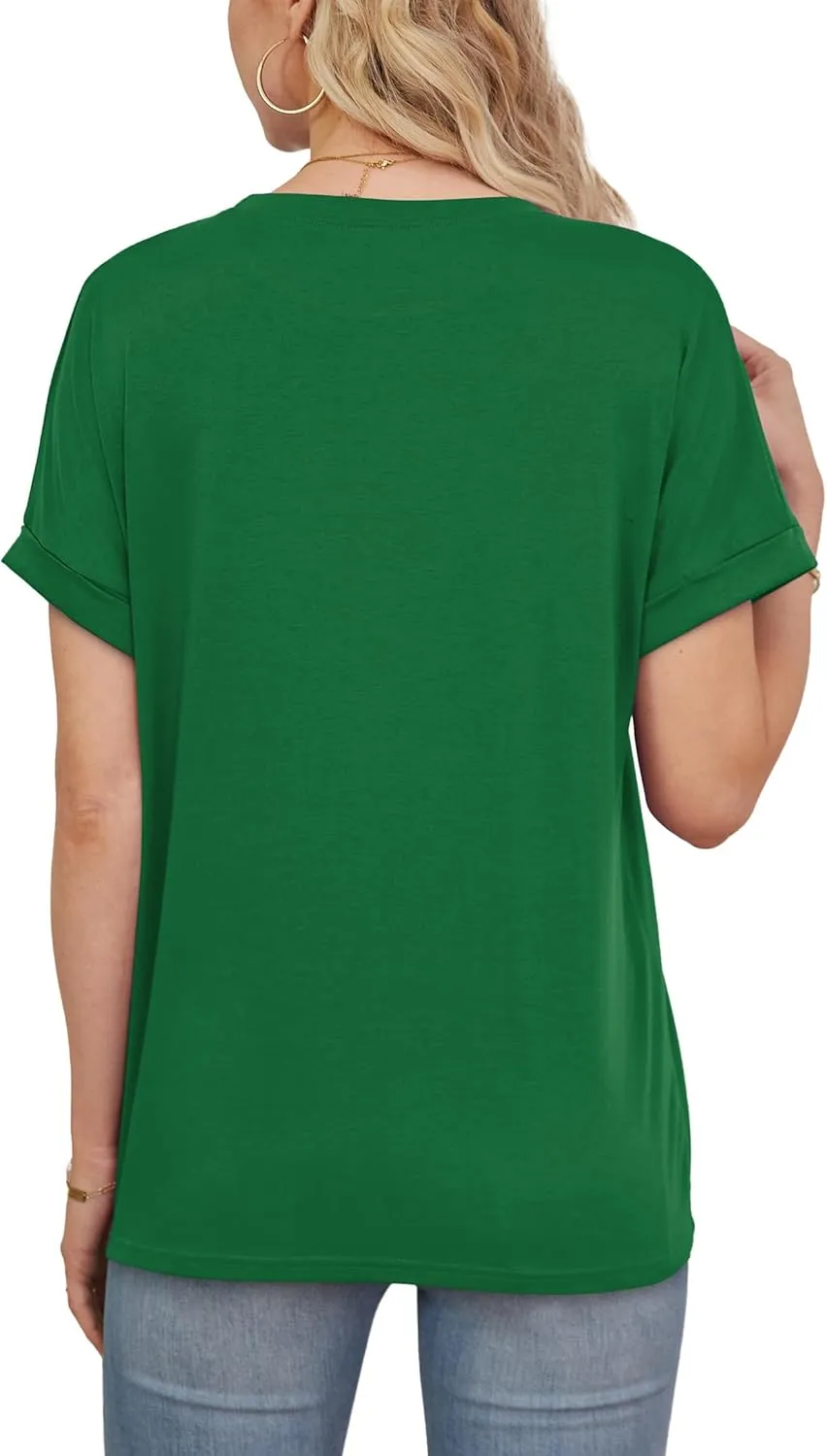 Besshopie Women's Oversized T Shirts Short Sleeve Crewneck Summer Tops Casual Loose Basic Tee Shirts 2025 Trendy Clothes
