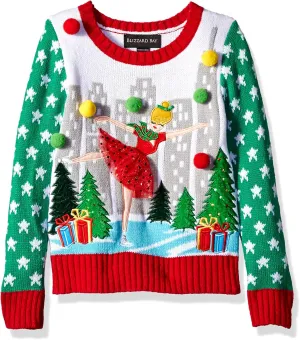 Blizzard Bay Girls Ugly Christmas Sweater Dog