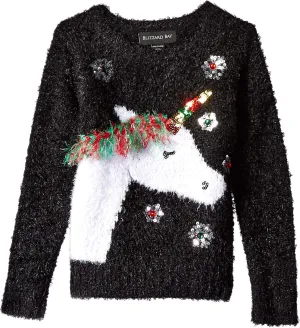 Blizzard Bay Girls Ugly Christmas Sweater Dog