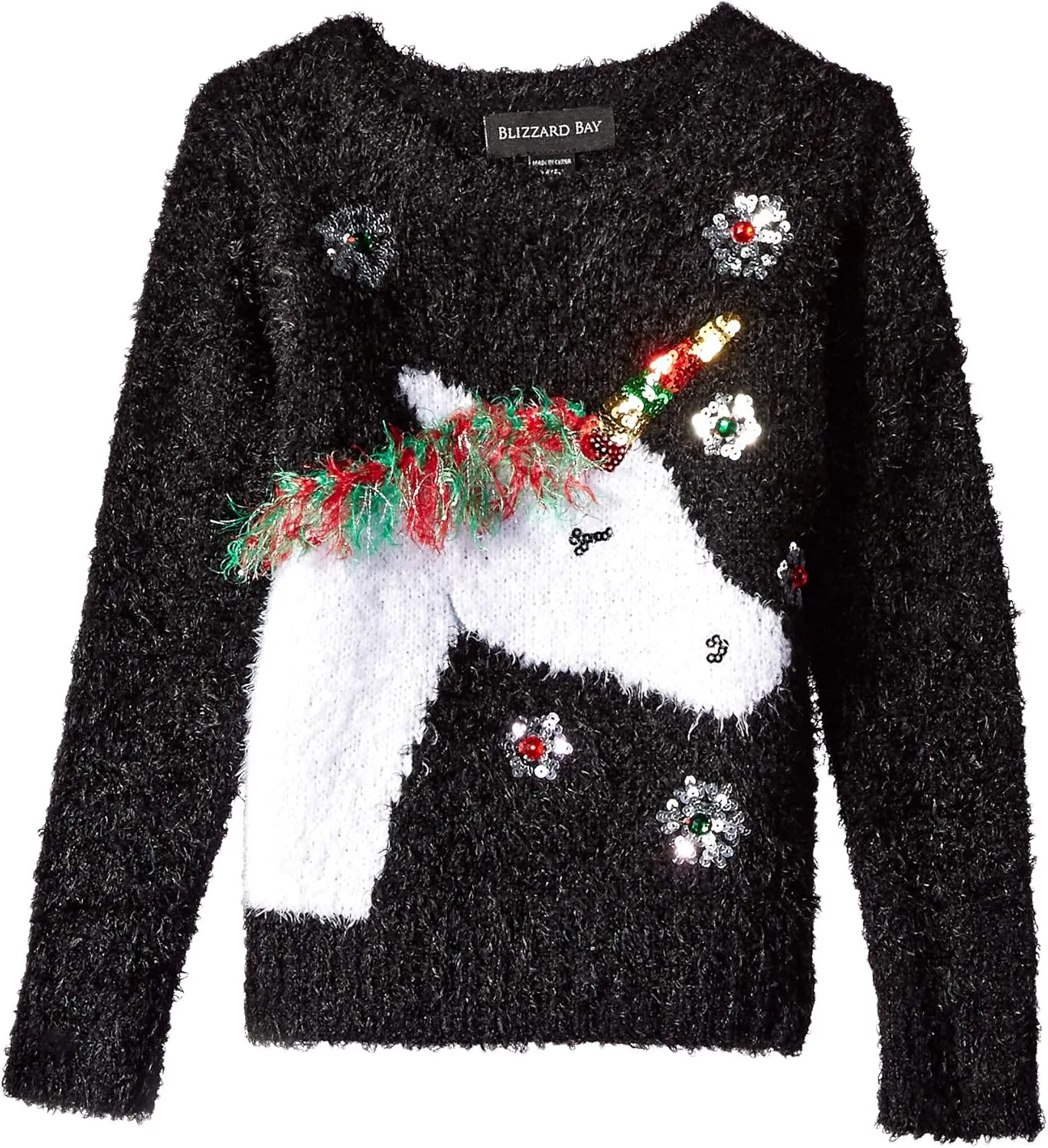 Blizzard Bay Girls Ugly Christmas Sweater Dog