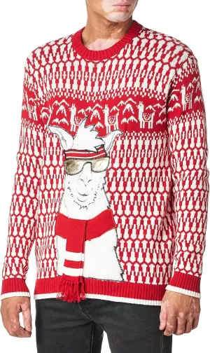 Blizzard Bay Men's Ugly Christmas Sweater Llama