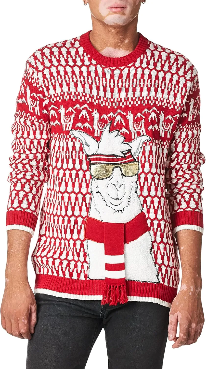 Blizzard Bay Men's Ugly Christmas Sweater Llama