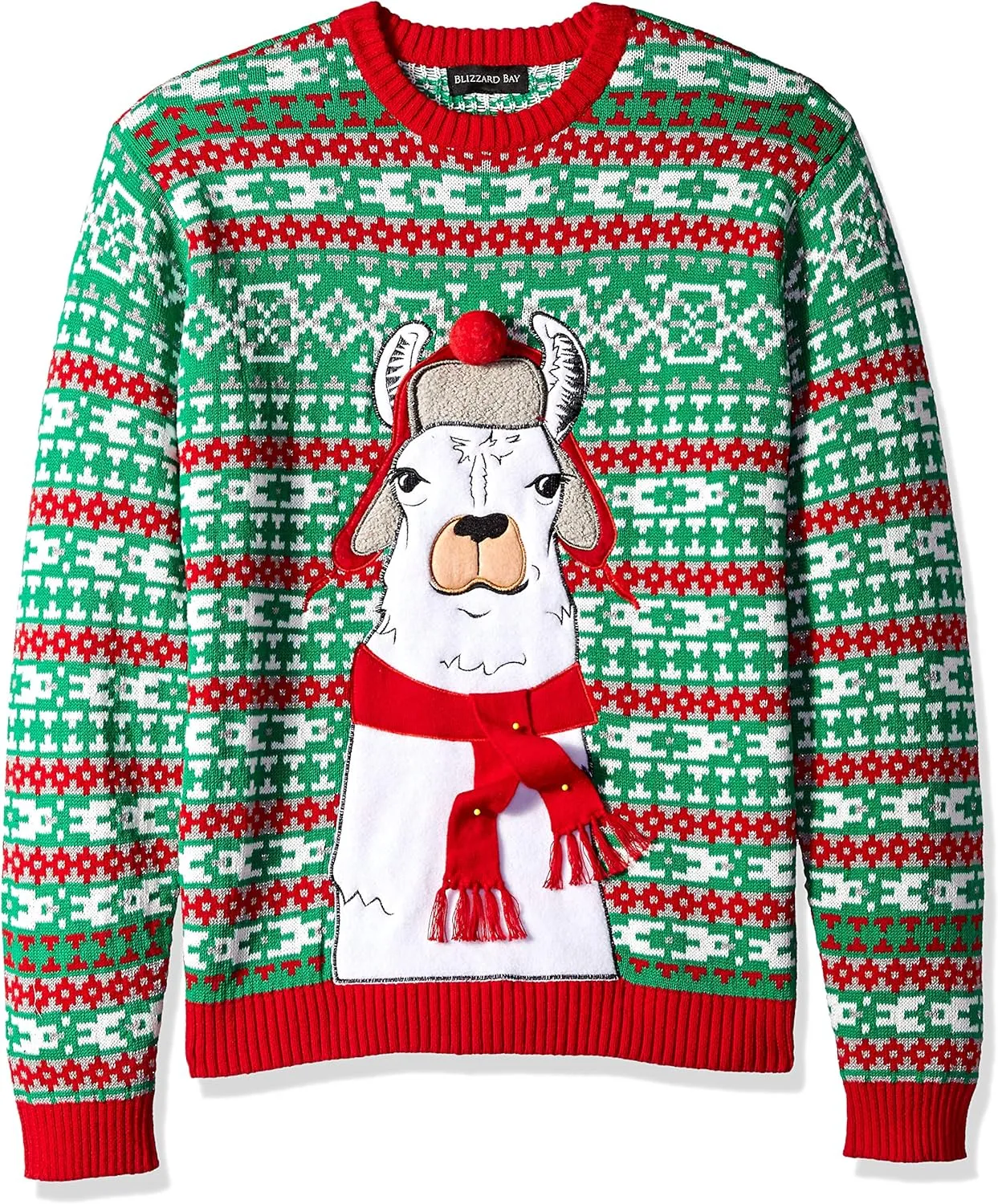 Blizzard Bay Men's Ugly Christmas Sweater Llama
