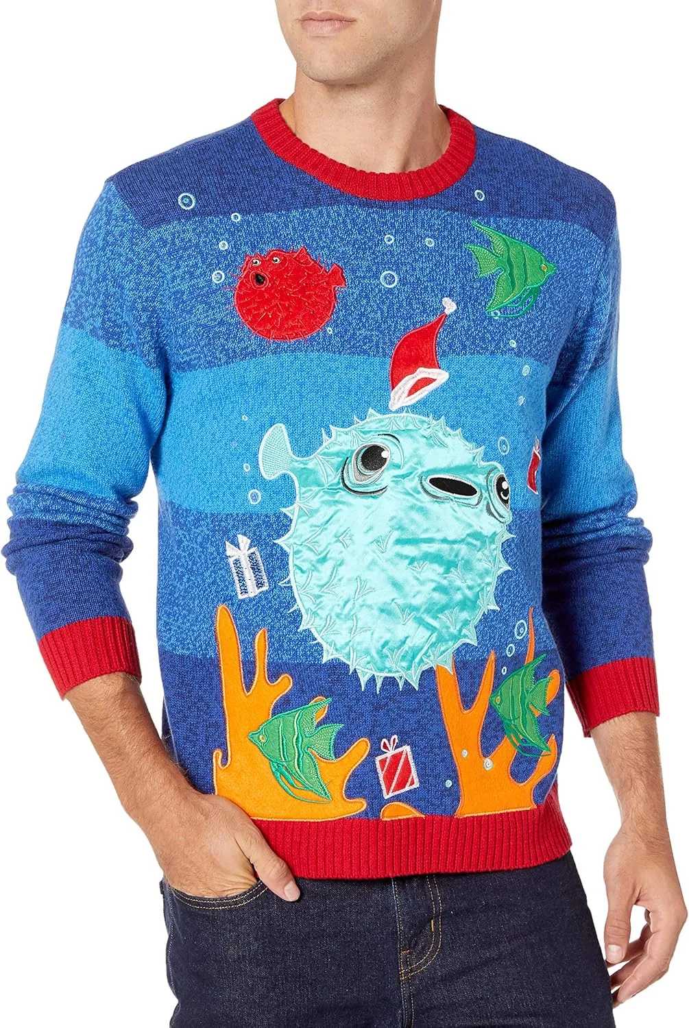 Blizzard Bay Men's Ugly Christmas Sweater Sea Creatures