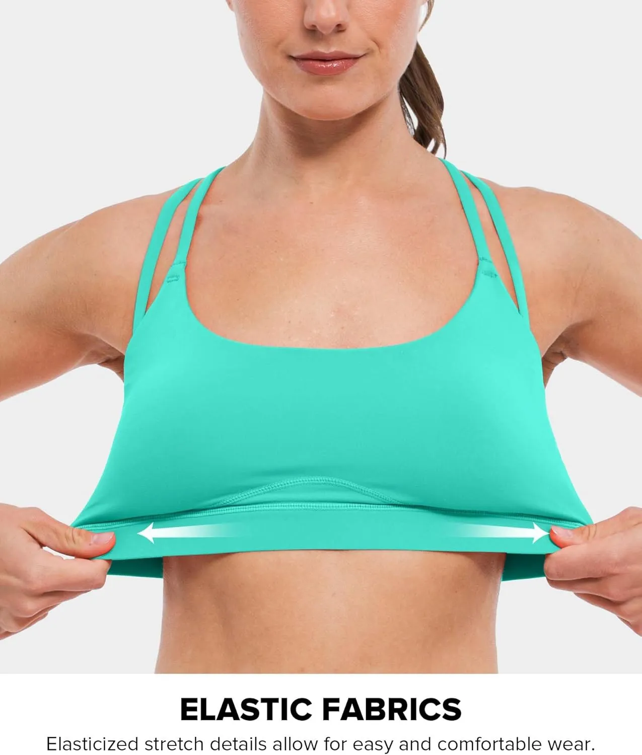 BRXL Strappy Sports Bras for Women High Support Criss-Cross Back Padded Sports Bra with Removable Cups