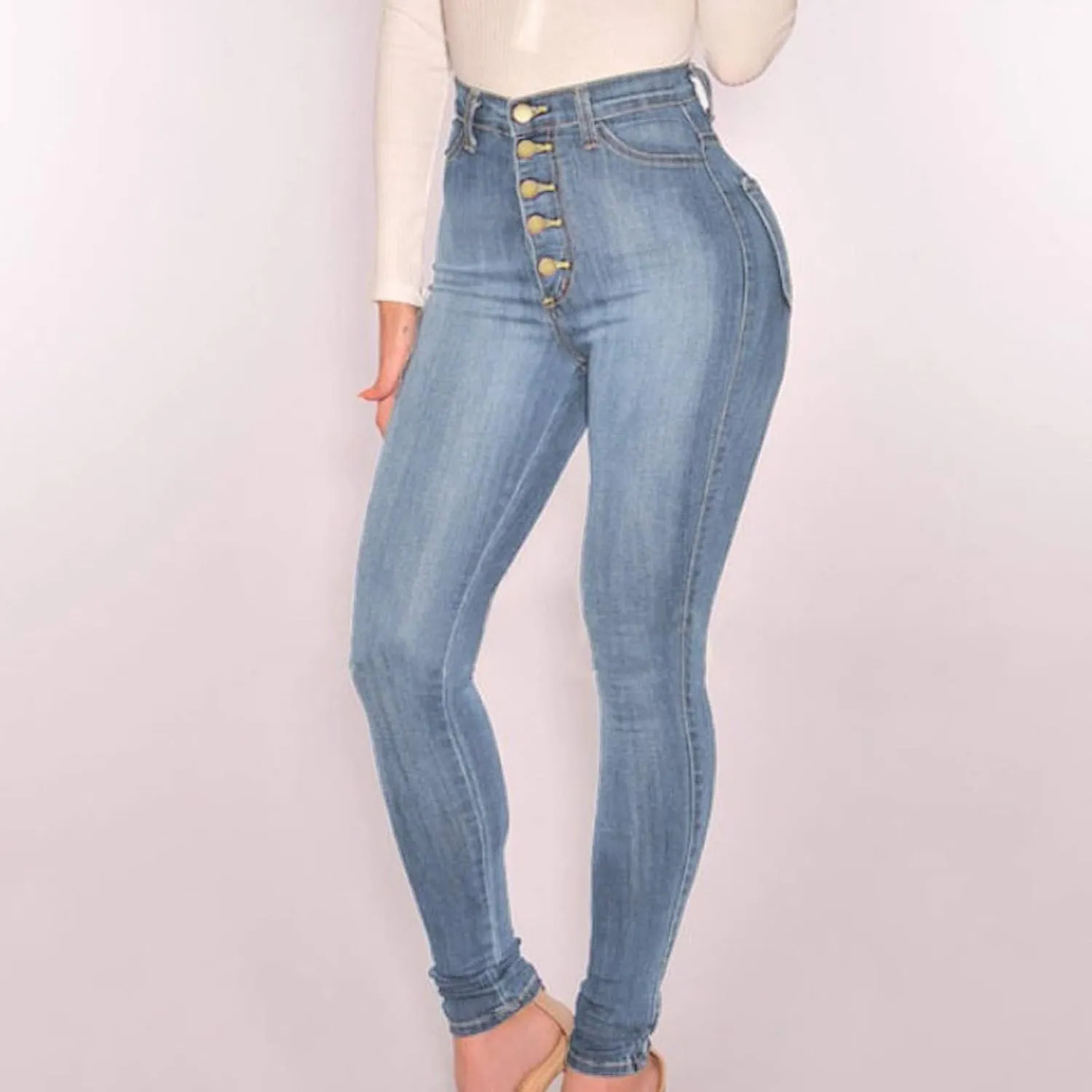 Butt Lifting Skinny Jeans for Women - High Waisted Push Up Jeans