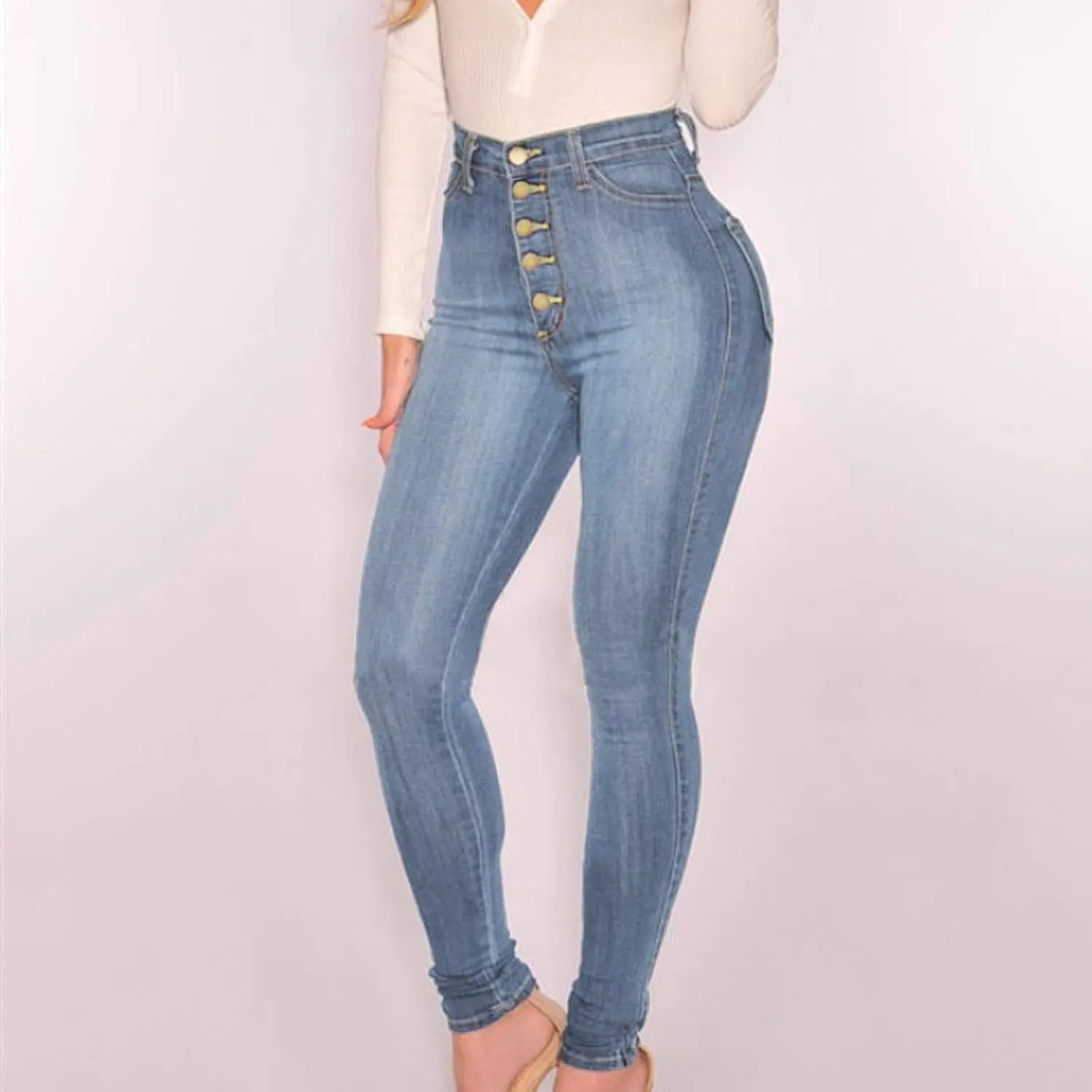 Butt Lifting Skinny Jeans for Women - High Waisted Push Up Jeans