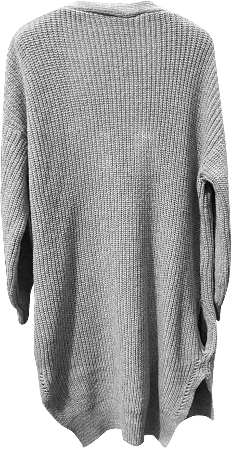 Cardigan Sweaters for Women Chunky Knit Lightweight Sweaters Long Oversized Open Front Cardigan with Pocket Loungewear