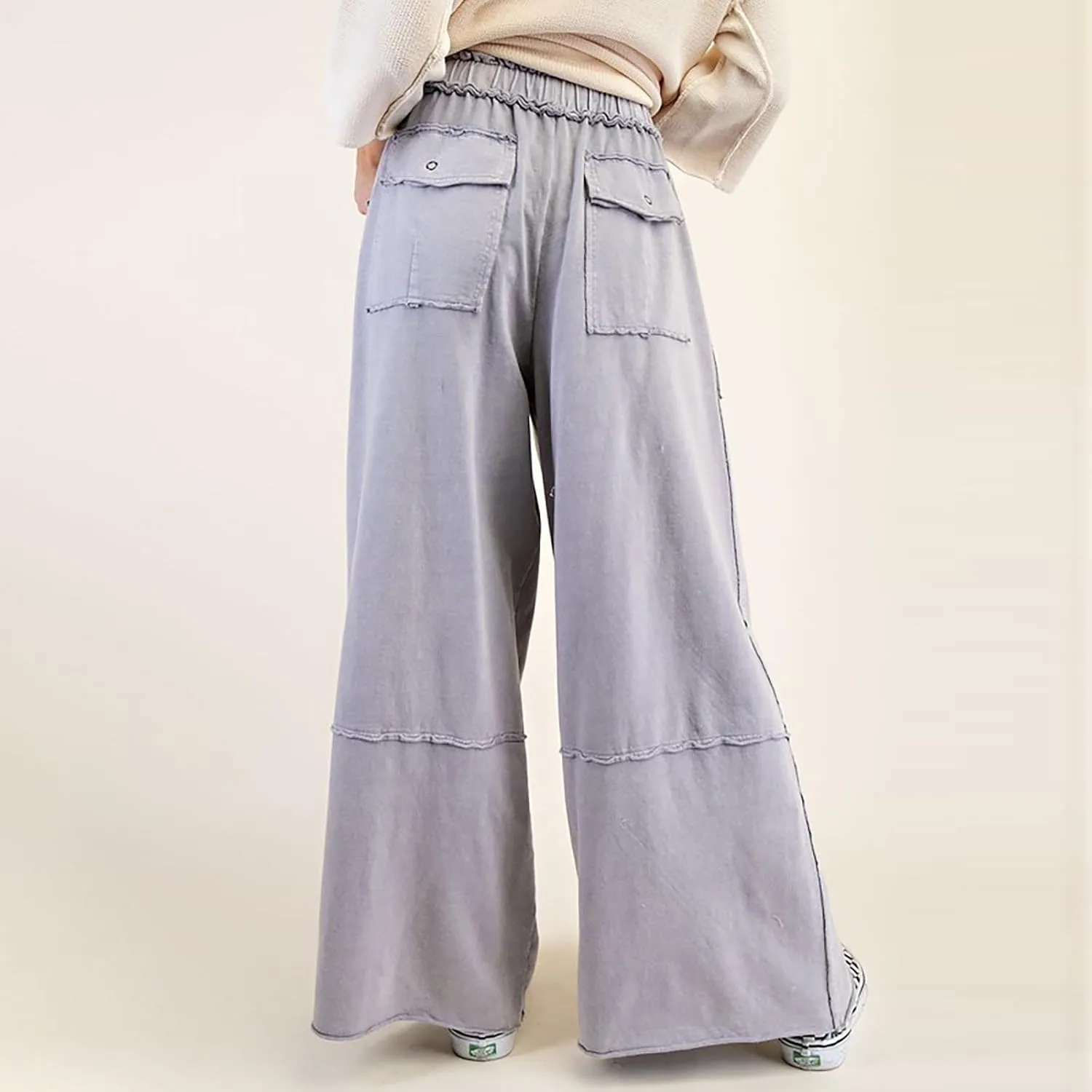 Cargo Jeans for Women Loose Fit High Waisted Wide Leg Jeans Lightweight Flowy Palazzo Pants with Pockets