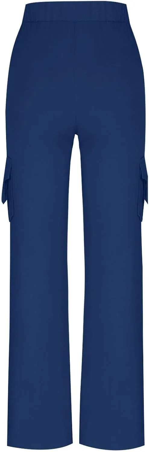 Cargo Pants Women Bootcut Yoga Pants High Waist Wide Leg Stretchy Flare Leggings Soft Workout Cargo Sweatpants with Pockets