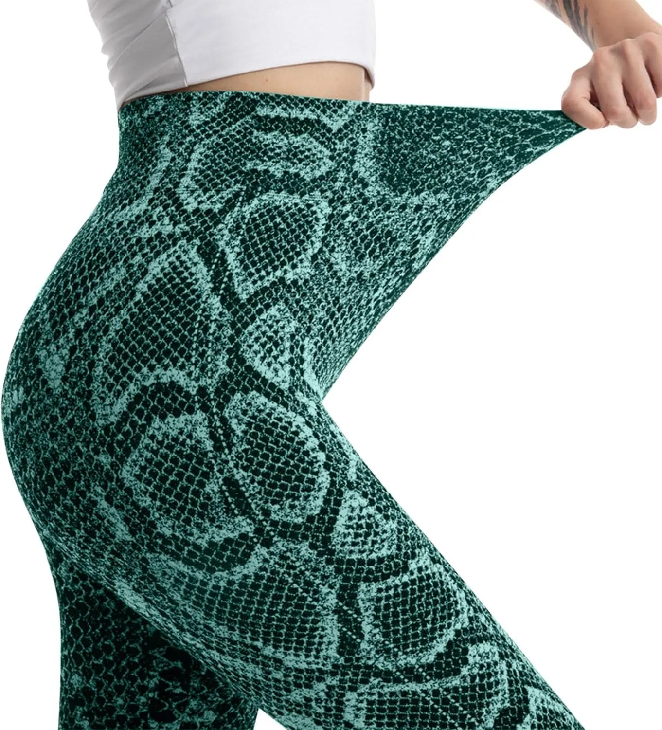 Casual Leggings for Women High Waist Printed Tummy Control Butt Lifting Pants Causal Fitness Workout Elastic Waist Patterned