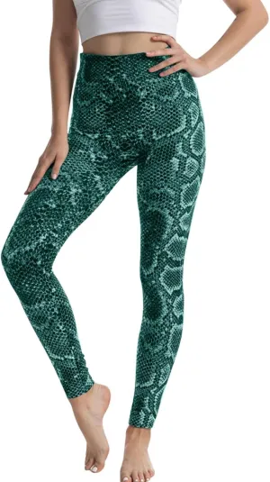 Casual Leggings for Women High Waist Printed Tummy Control Butt Lifting Pants Causal Fitness Workout Elastic Waist Patterned