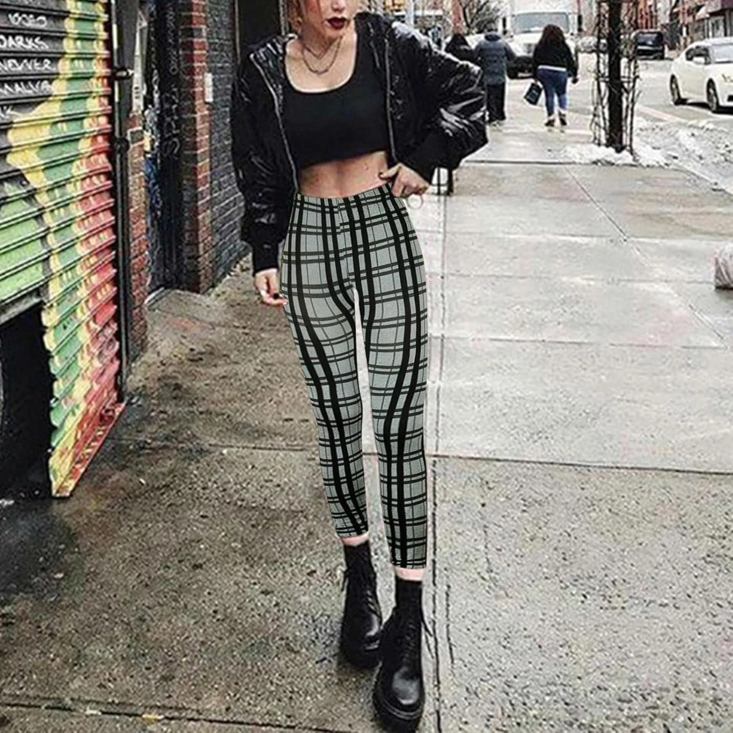 Casual Leggings for Women High Waist Printed Tummy Control Butt Lifting Pants Funny Fitted Compression Patterned Slimming