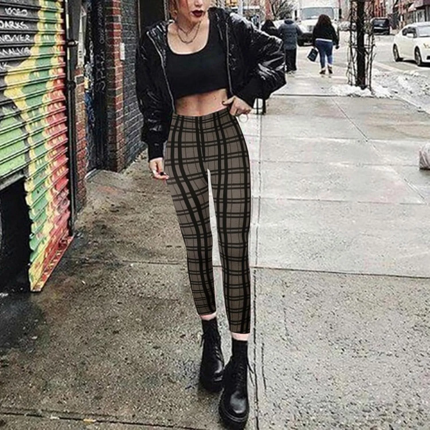 Casual Leggings for Women High Waist Printed Tummy Control Butt Lifting Pants Funny Fitted Compression Patterned Slimming