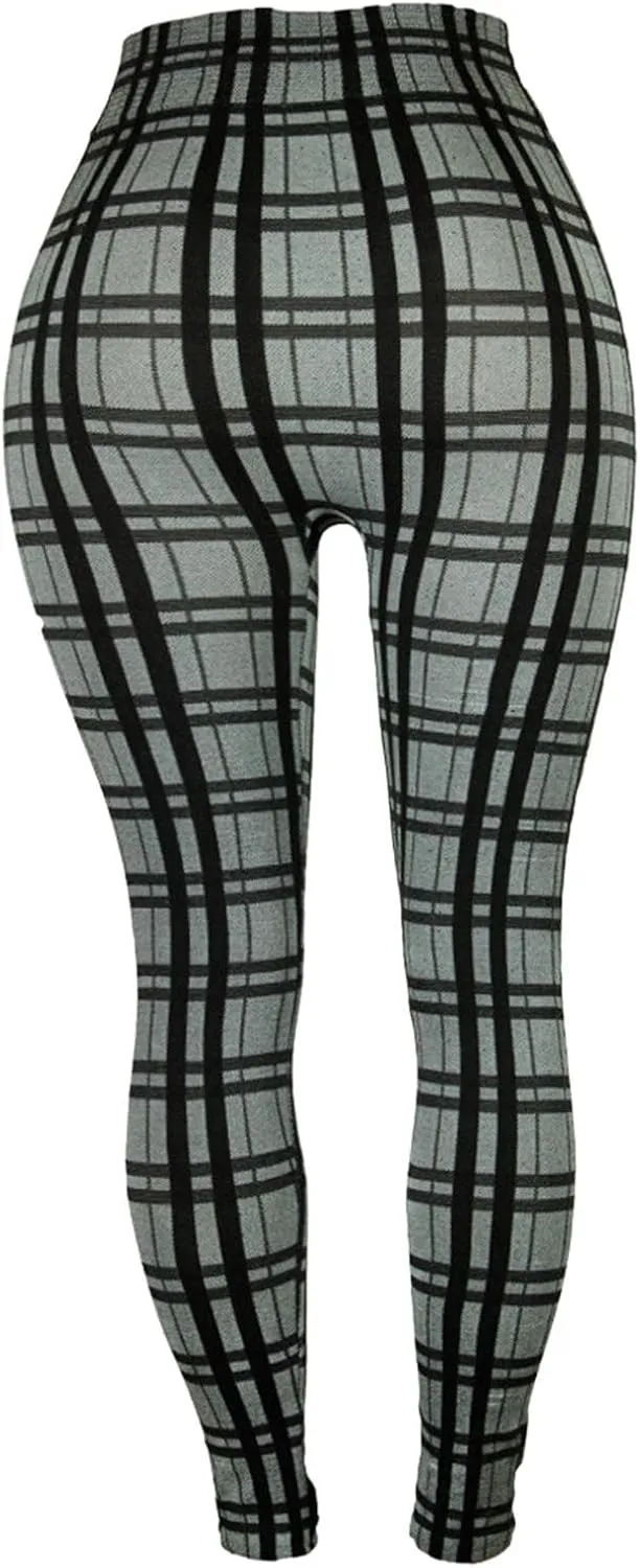 Casual Leggings for Women High Waist Printed Tummy Control Butt Lifting Pants Funny Fitted Compression Patterned Slimming