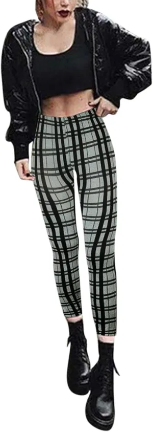 Casual Leggings for Women High Waist Printed Tummy Control Butt Lifting Pants Funny Fitted Compression Patterned Slimming
