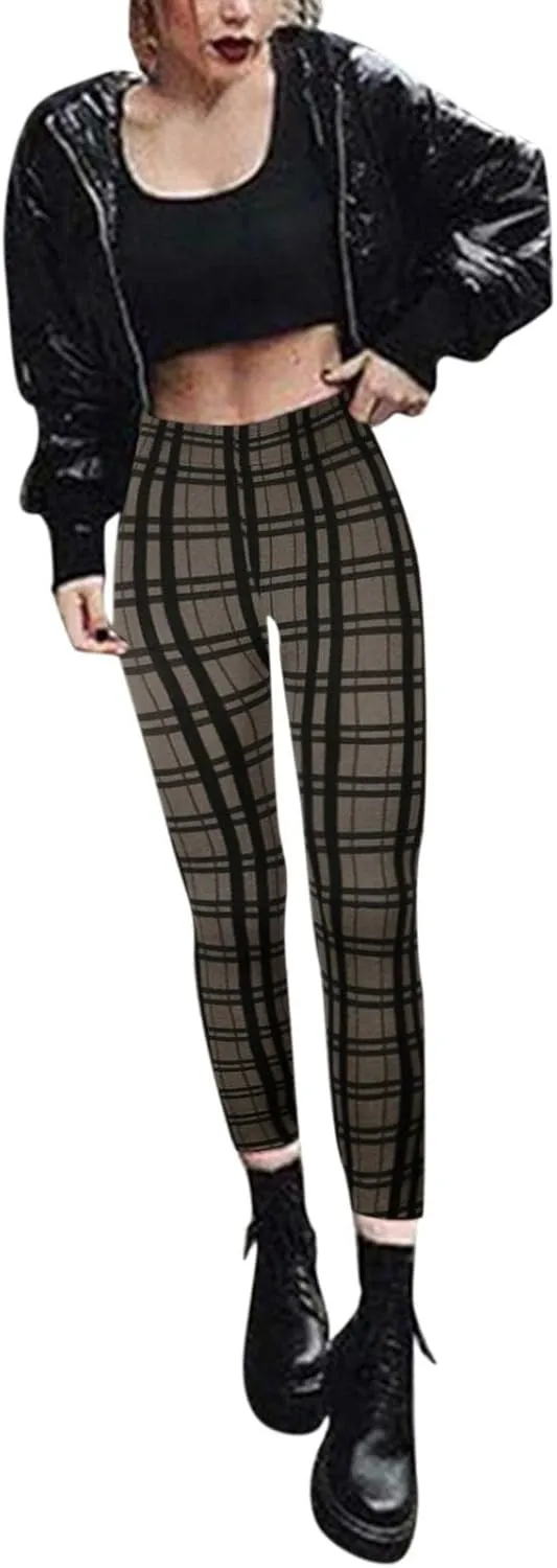 Casual Leggings for Women High Waist Printed Tummy Control Butt Lifting Pants Funny Fitted Compression Patterned Slimming