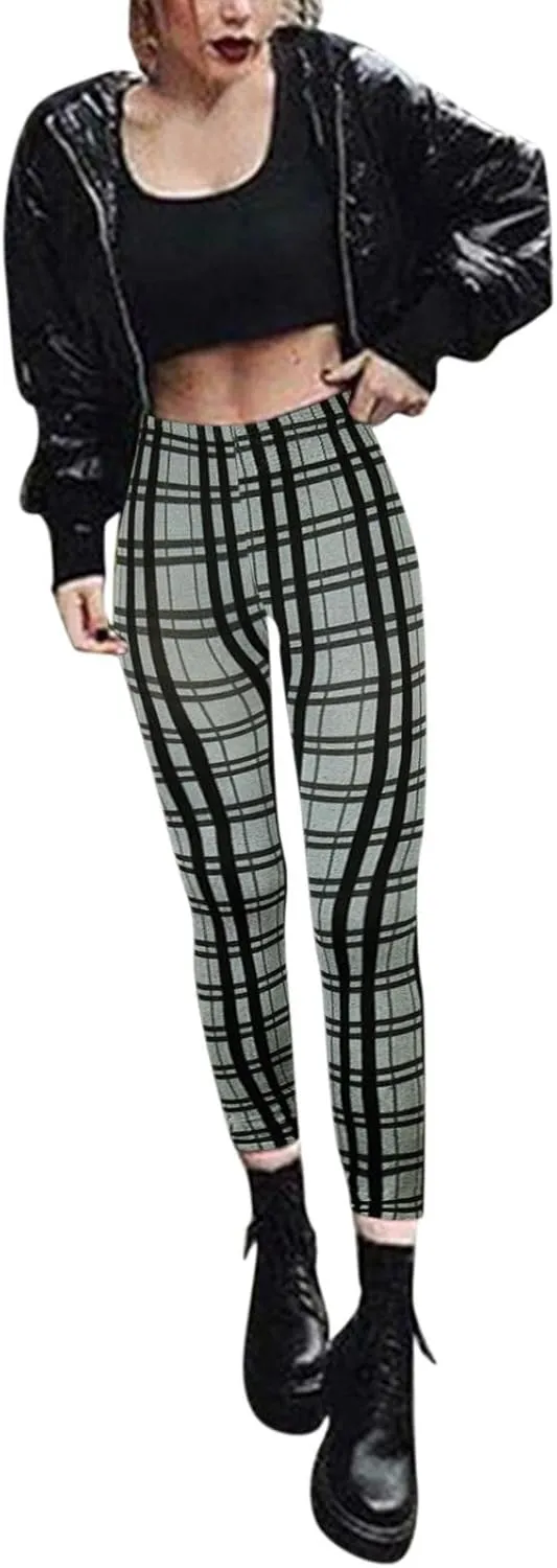 Casual Leggings for Women High Waist Printed Tummy Control Butt Lifting Pants Funny Fitted Compression Patterned Slimming