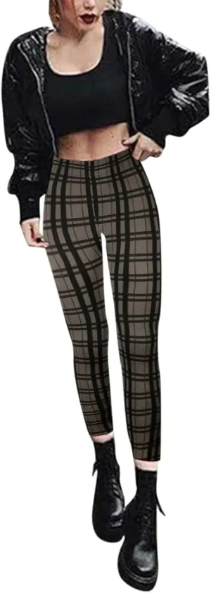 Casual Leggings for Women High Waist Printed Tummy Control Butt Lifting Pants Funny Fitted Compression Patterned Slimming