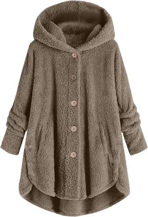 Ceboyel Womens Fuzzy Fleece Jackets Sherpa Winter Coats Cardigan Button Down Teddy Coat Hoodie Trendy Warm Loungewear 2023