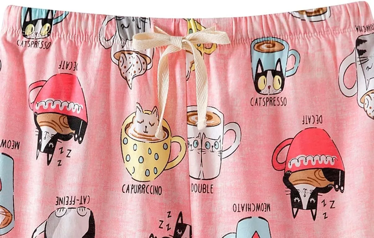 CHUNG Women Short Sleeve Shirt Pajamas Set Shorts Bottom Pants Cotton V-neck Cute Pjs Sleepwear Lounge Wear Plus Size Summer