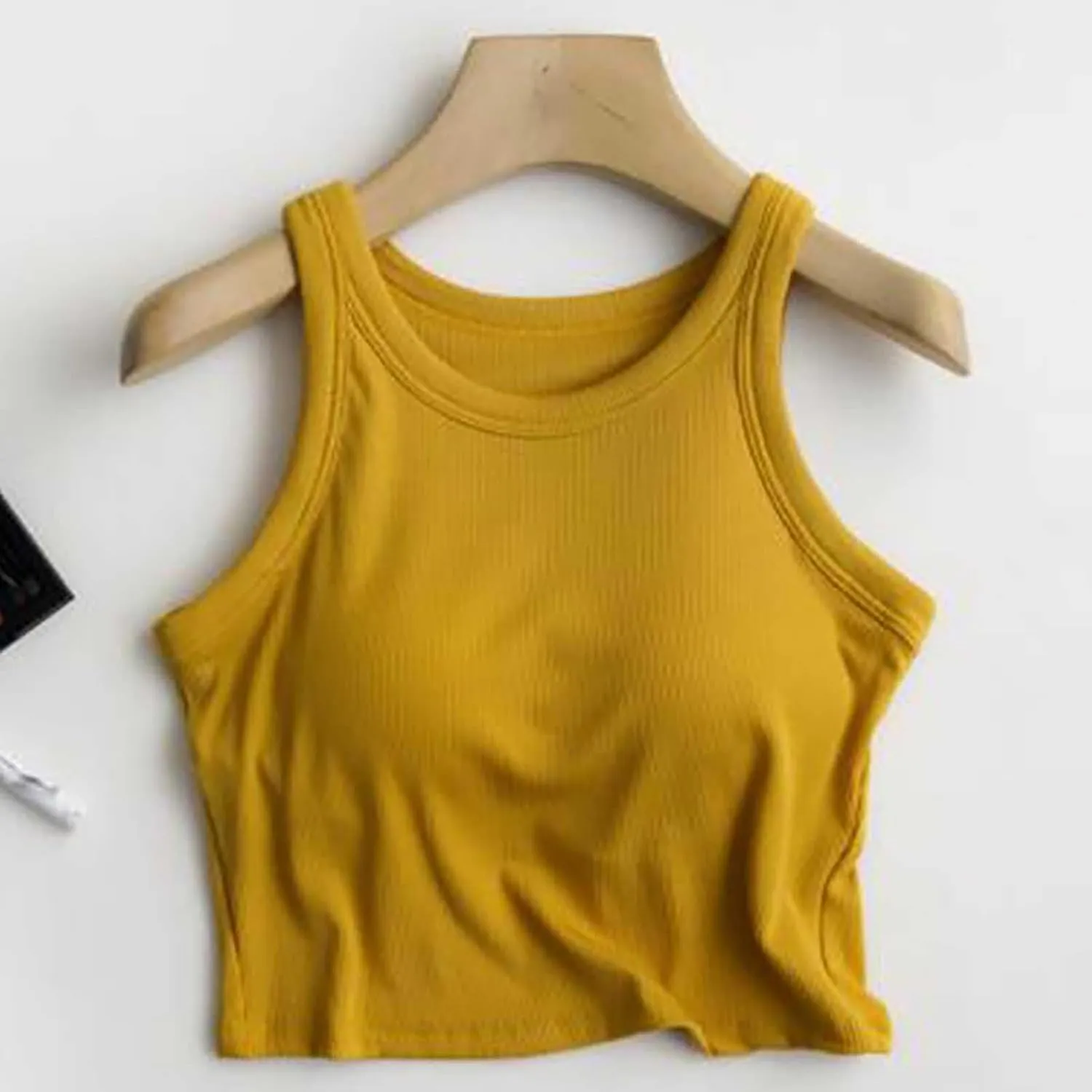 Classic Ribbed y2k Tops 2025 Women Sexy Shelf Bra Tank Top Summer Sleeveless Active Shirts Workout Yoga Basic Tees