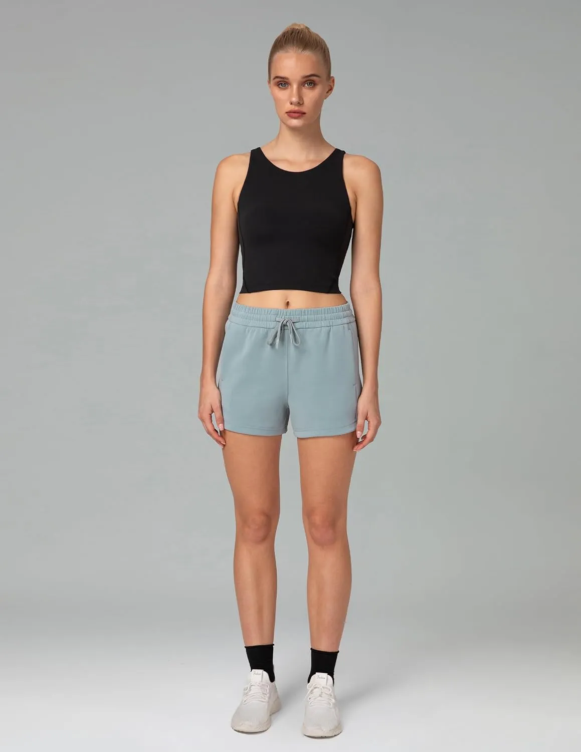Colorfulkoala Modal Women's High Waisted Sweat 4'' Shorts with Pockets