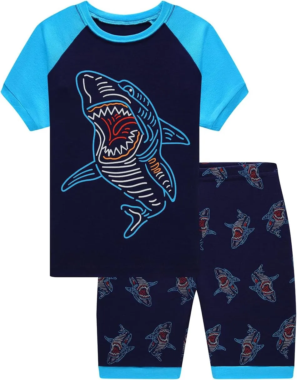 Cotton Pajamas Boys Summer Shorts Sets Toddler Boys Pjs Kids Sleepwear 18Months-12Years