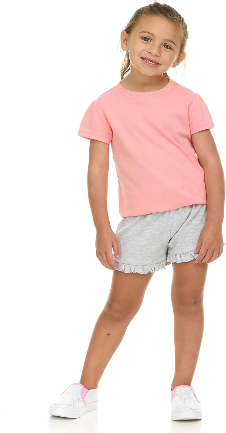 Cudlie 5-Pack Girls' Baby & Toddler Shorts – Comfortable Cotton Blend, Easy Fit, Adorable & Essential Wardrobe