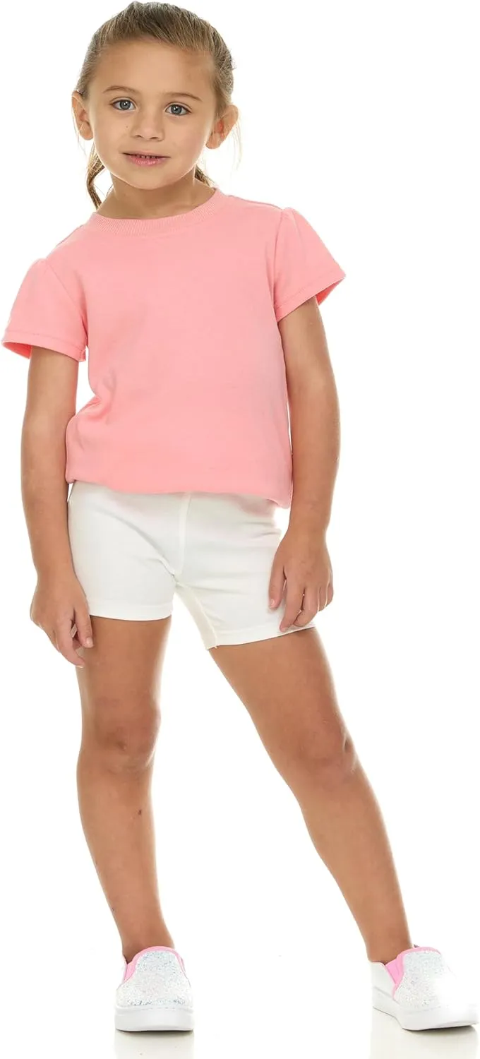 Cudlie 5-Pack Girls' Baby & Toddler Shorts – Comfortable Cotton Blend, Easy Fit, Adorable & Essential Wardrobe